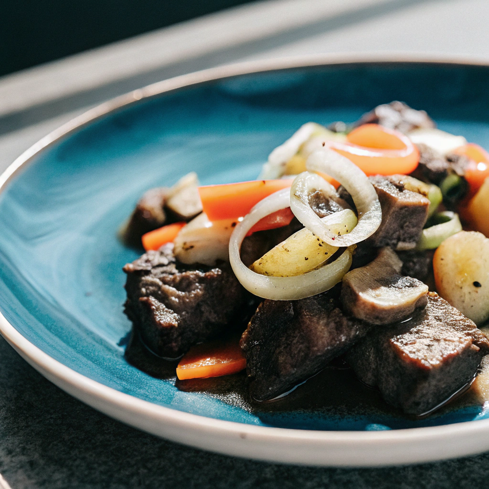 BBQ Beef w/ Mushrooms & Root Veggie Blend