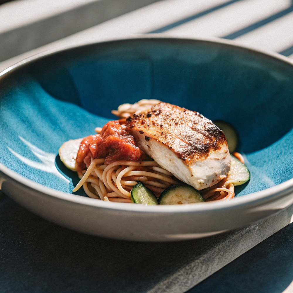 Chicken w/ Whole Grain Pasta, Zucchini, & Epic Sauce