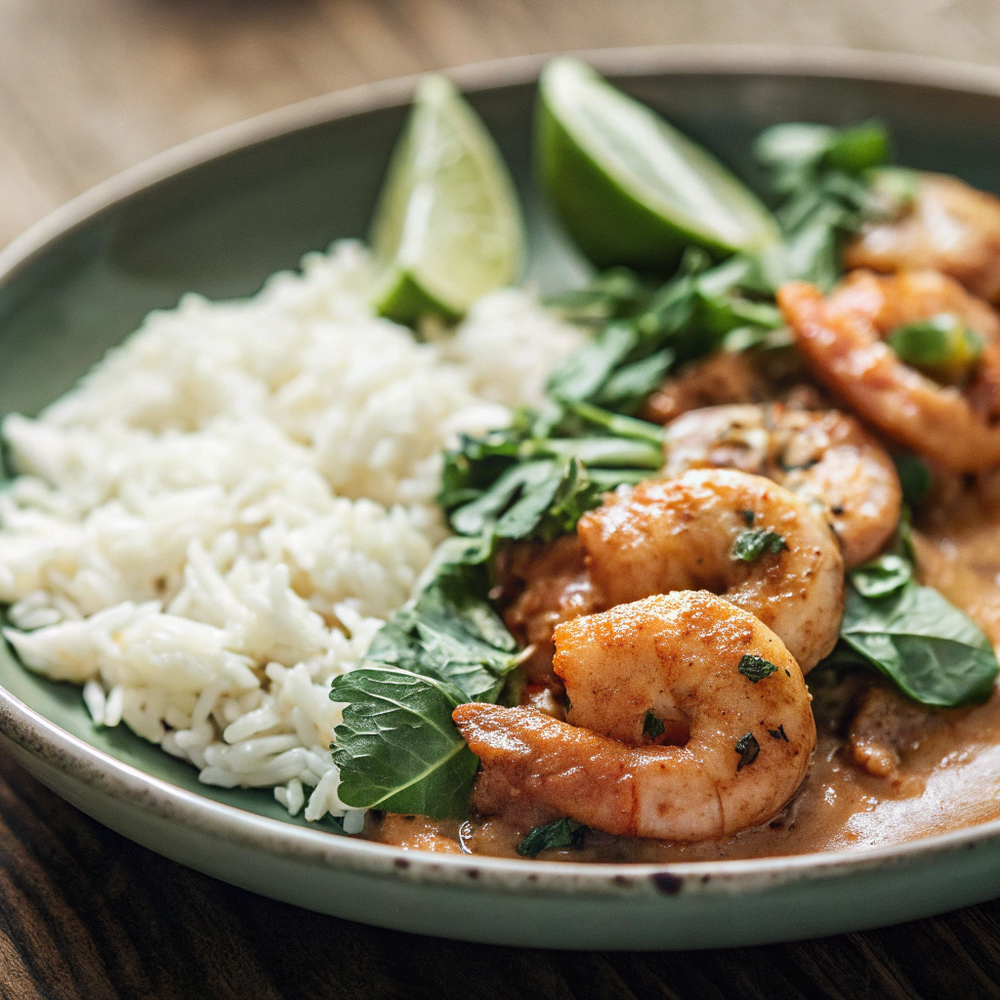 Chipotle Ranch Shrimp w/ Brown Rice & Spinach